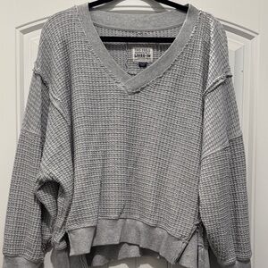 American Eagle Outfitters Off-the-Shoulder Gray Sweater